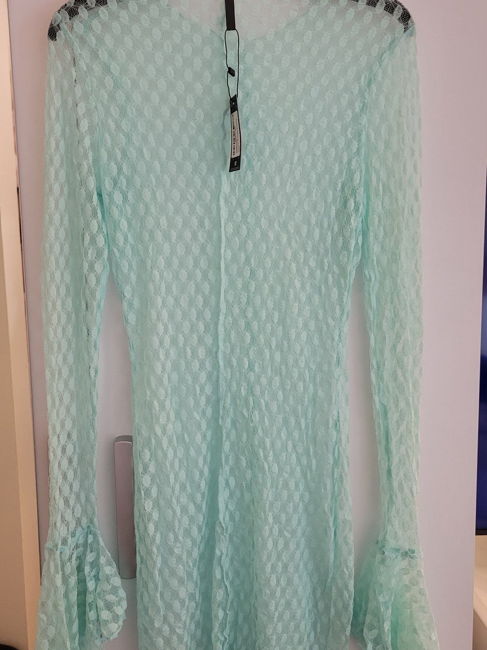 Light Mint Lace Long-Sleeve Women's Swim Cover